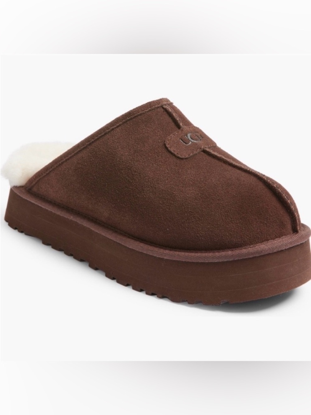 NWOT UGG Discoquette Suede Slipper Chocolate Brown